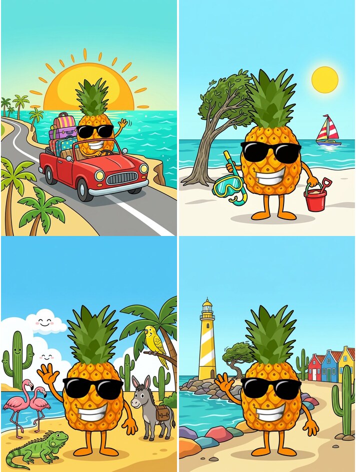 All four Mr Pineapple activity books