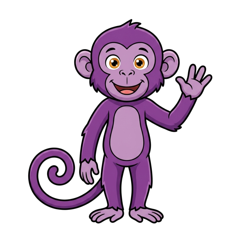 Milo the purple monkey