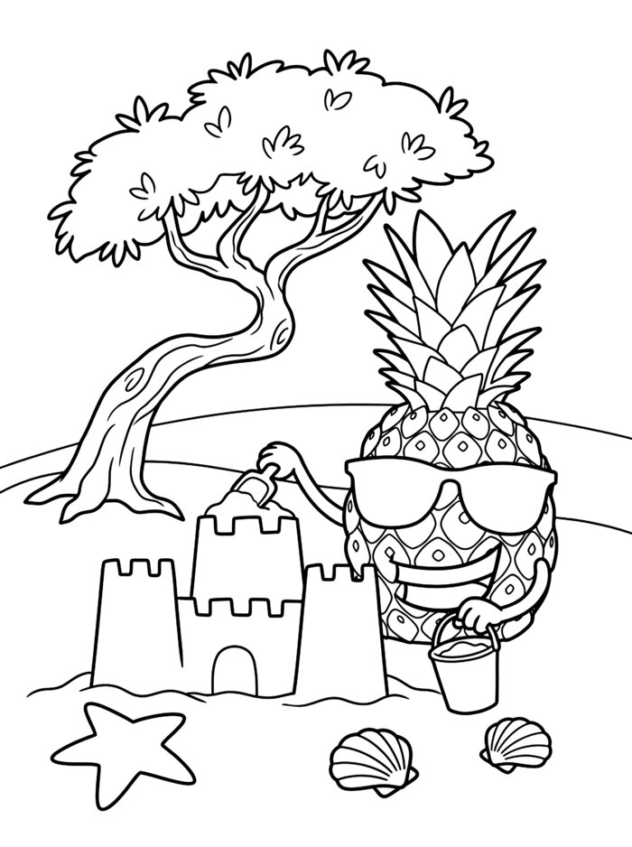 Second coloring page from Aruba Beach Day