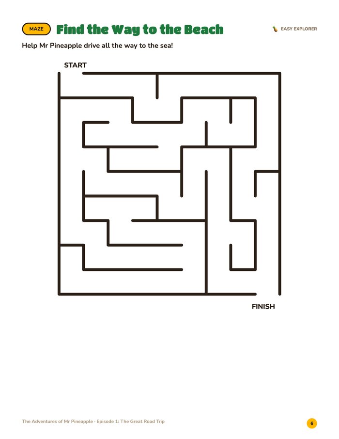 Puzzle page from The Great Road Trip